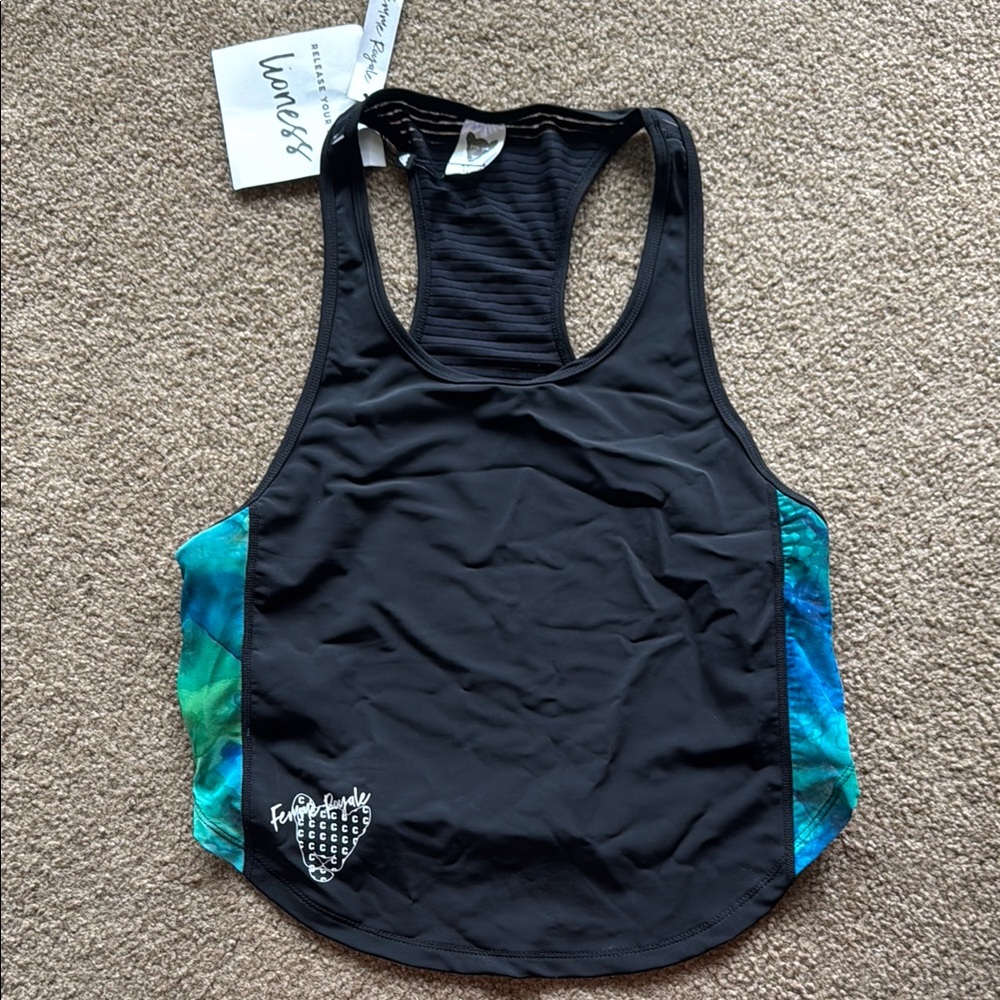 Black and Blue Women's Active Racerback Tank